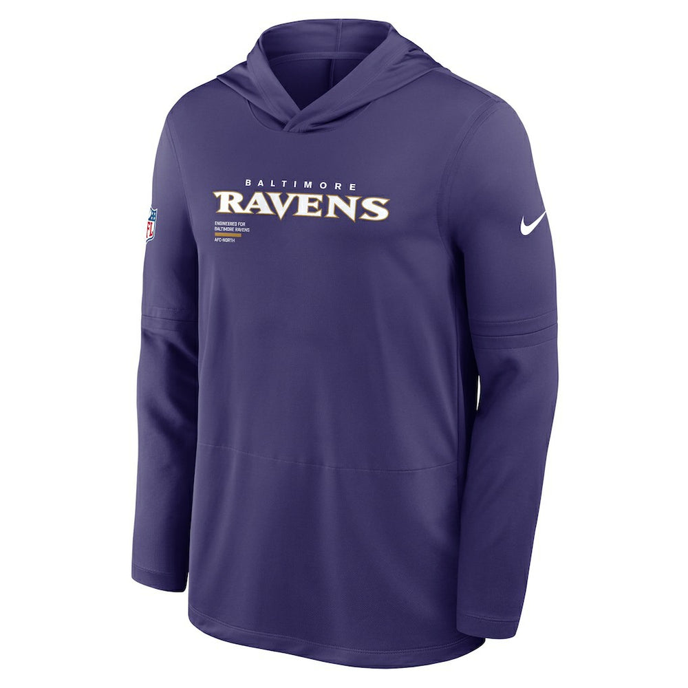 Baltimore Ravens Nike Sideline Pure Fury Performance Long Sleeve Hoodie T-Shirt