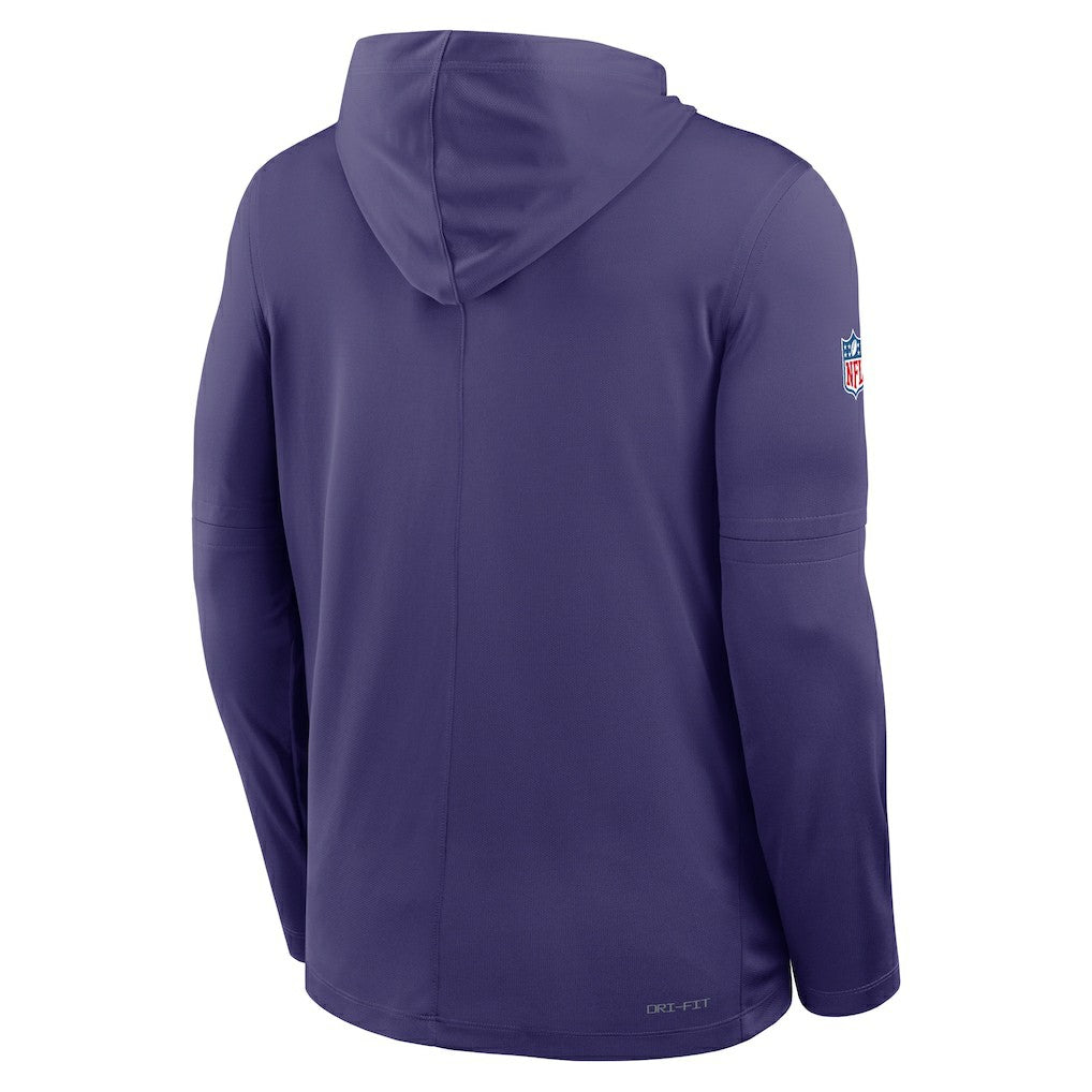 Baltimore Ravens Nike Sideline Pure Fury Performance Long Sleeve Hoodie T-Shirt