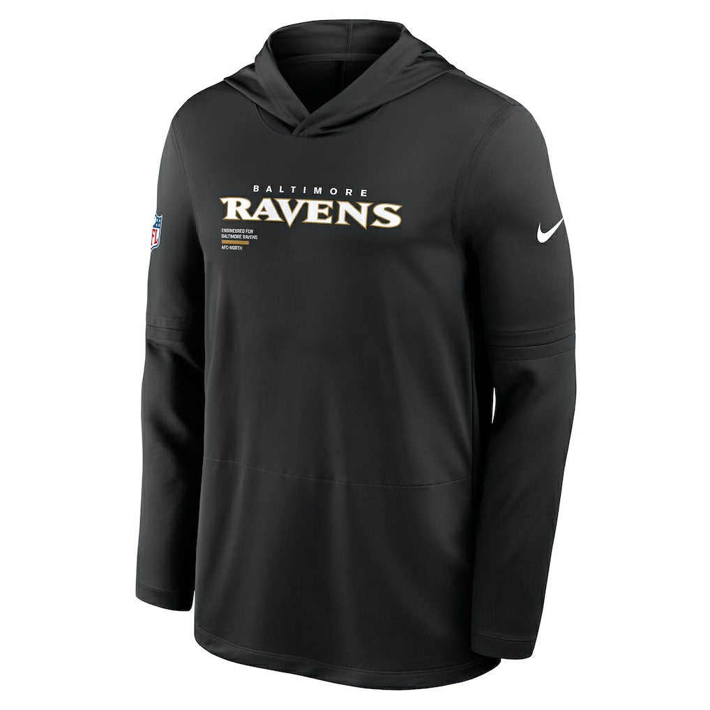 Baltimore Ravens Nike Sideline Pure Fury Performance Long Sleeve Hoodie T-Shirt