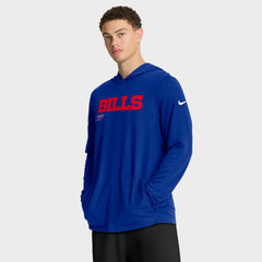 Buffalo Bills Nike Sideline Pure Fury Performance Long Sleeve Hoodie T-Shirt