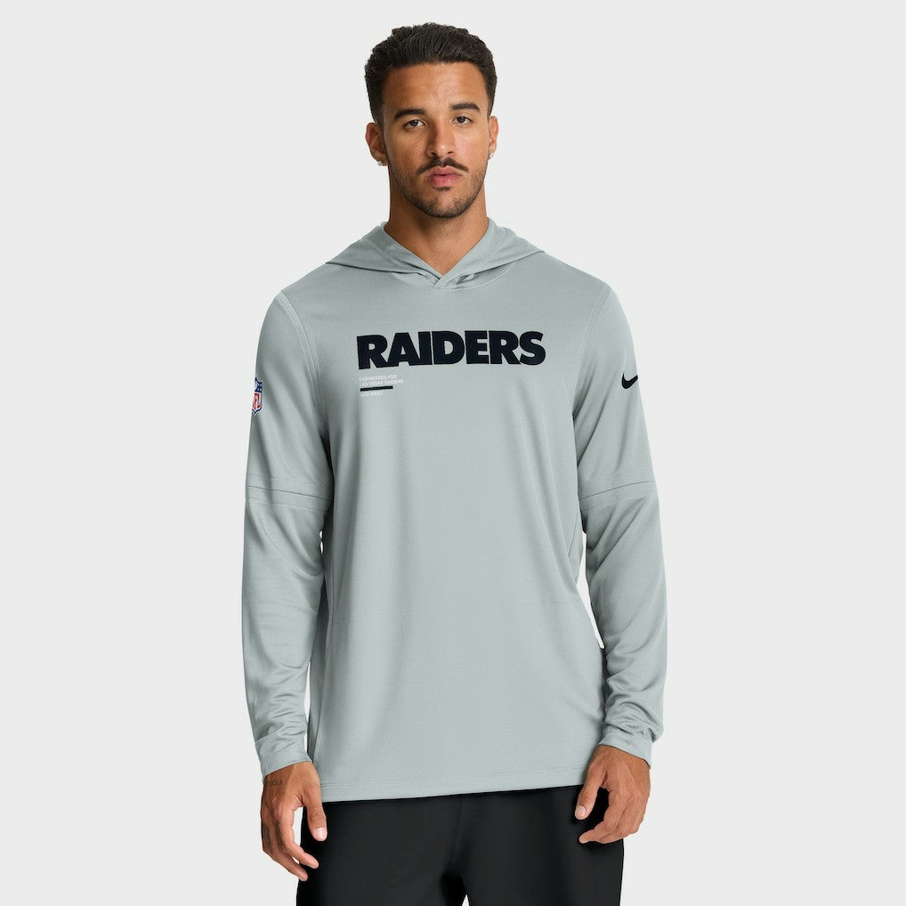 Las Vegas Raiders Nike Sideline Pure Fury Performance Long Sleeve Hoodie T-Shirt