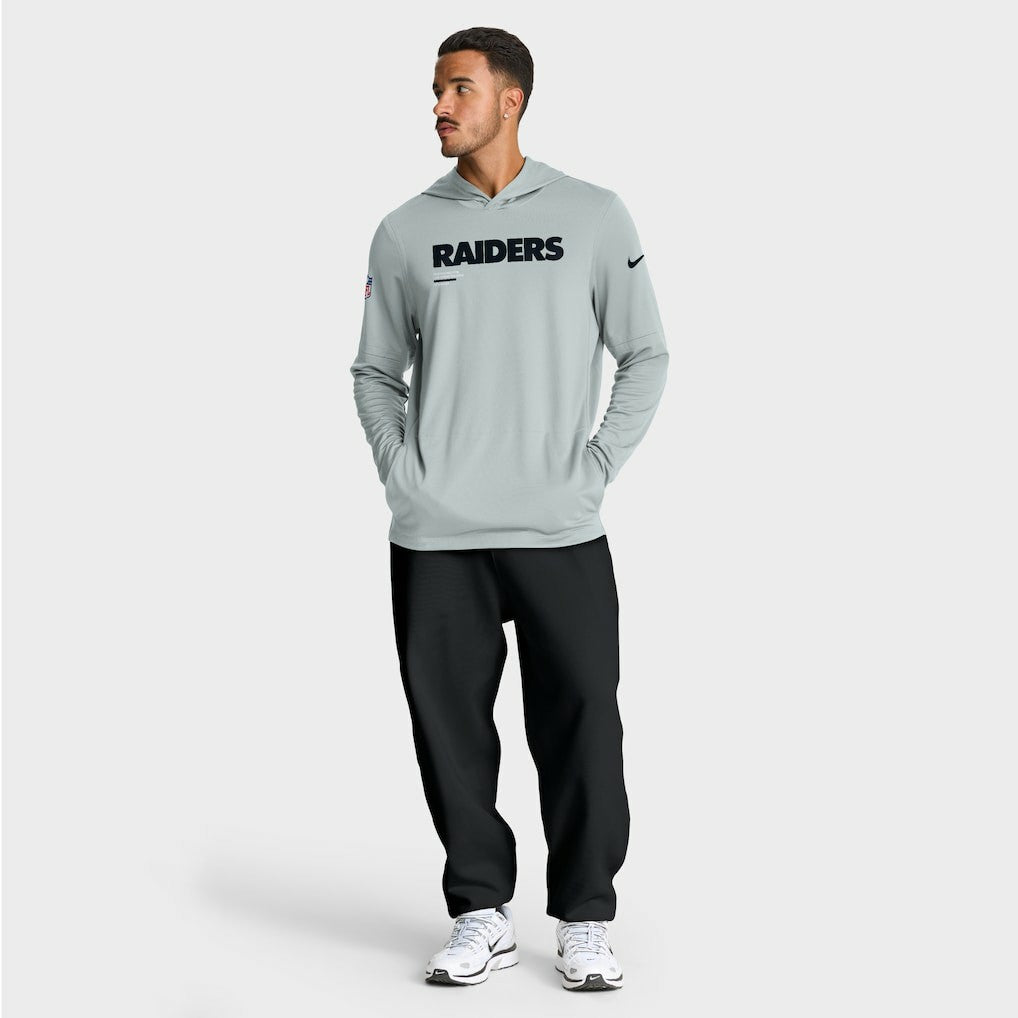 Las Vegas Raiders Nike Sideline Pure Fury Performance Long Sleeve Hoodie T-Shirt