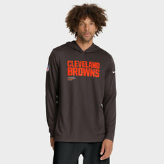 Cleveland Browns Nike Sideline Pure Fury Performance Long Sleeve Hoodie T-Shirt