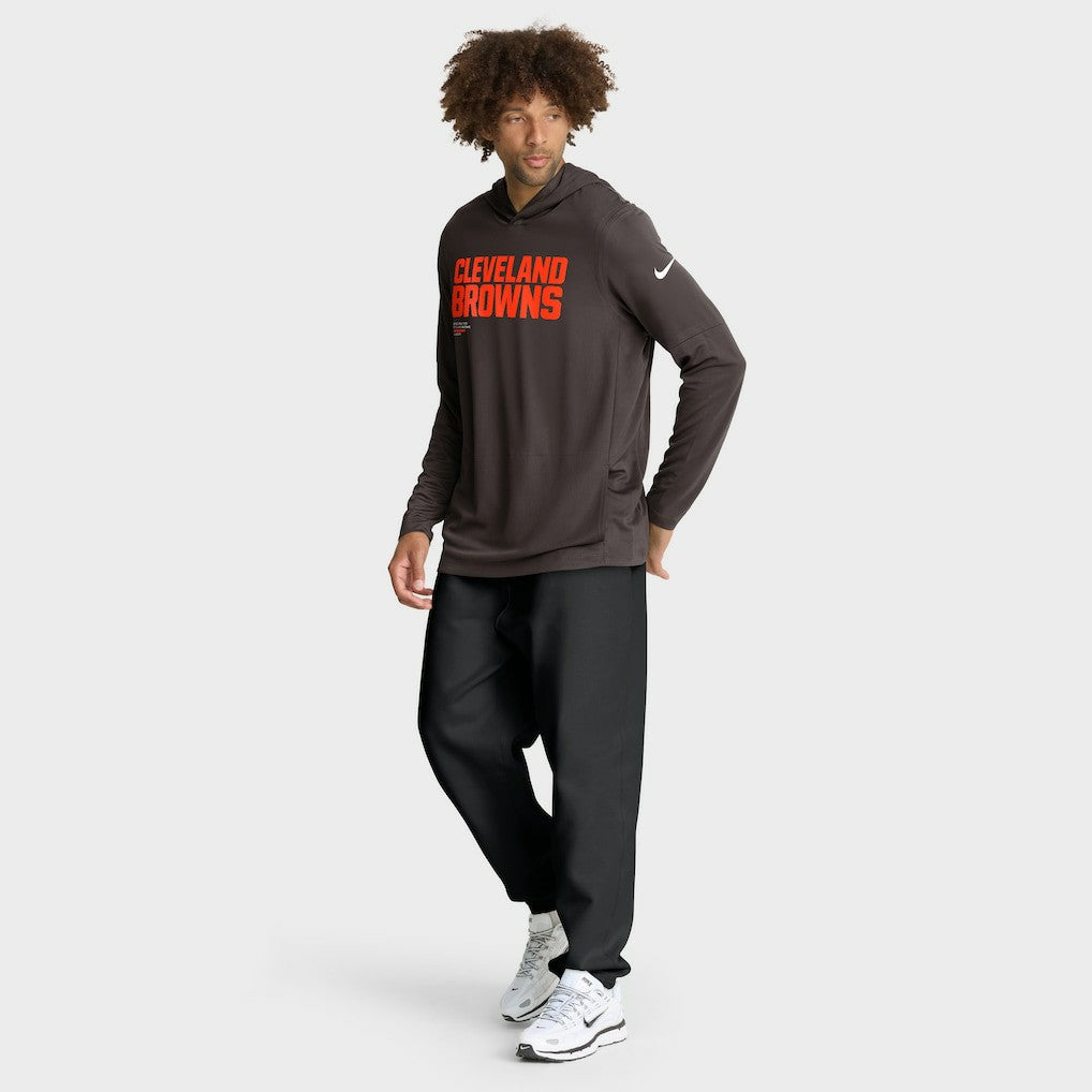 Cleveland Browns Nike Sideline Pure Fury Performance Long Sleeve Hoodie T-Shirt