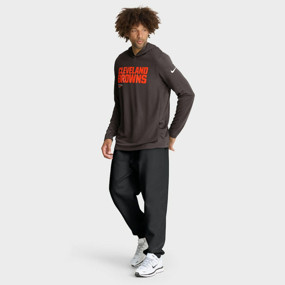 Cleveland Browns Nike Sideline Pure Fury Performance Long Sleeve Hoodie T-Shirt