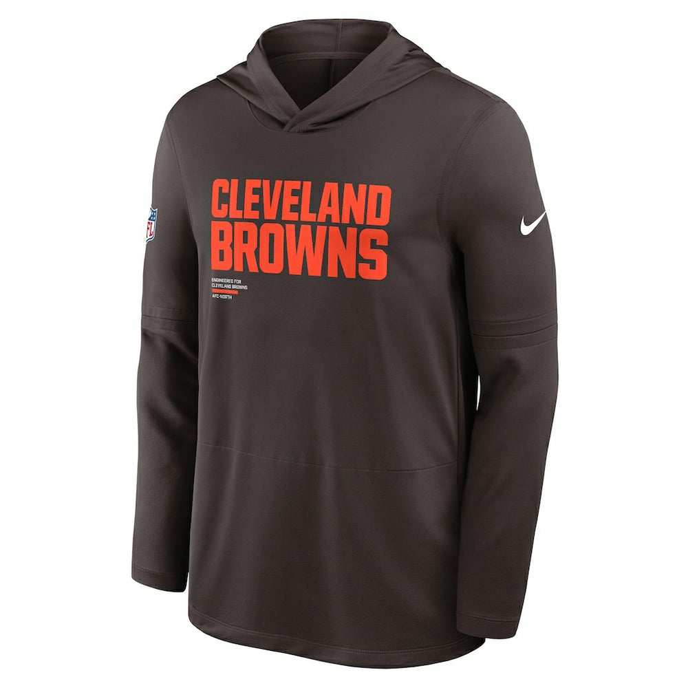 Cleveland Browns Nike Sideline Pure Fury Performance Long Sleeve Hoodie T-Shirt
