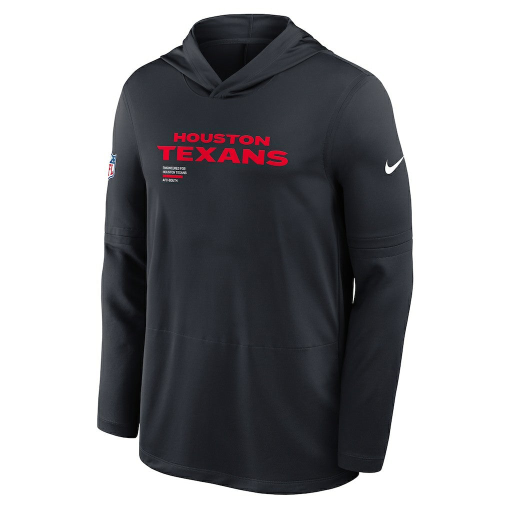 Houston Texans Nike Sideline Pure Fury Performance Long Sleeve Hoodie T-Shirt