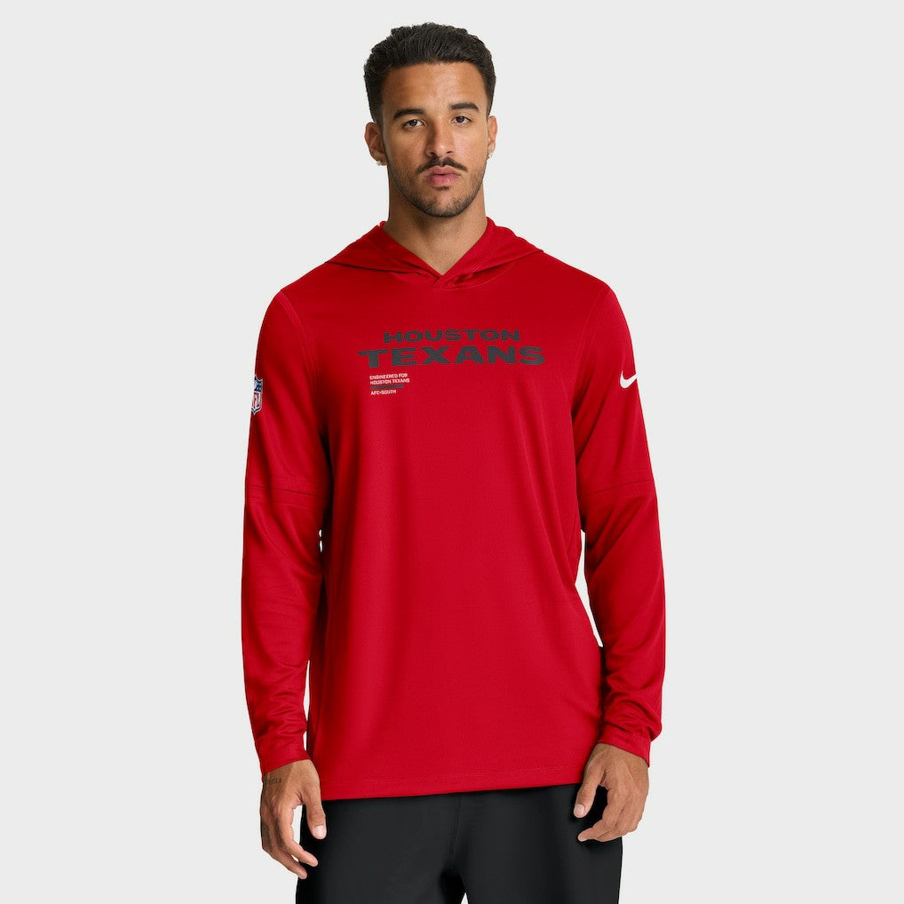 Houston Texans Nike Sideline Pure Fury Performance Long Sleeve Hoodie T-Shirt
