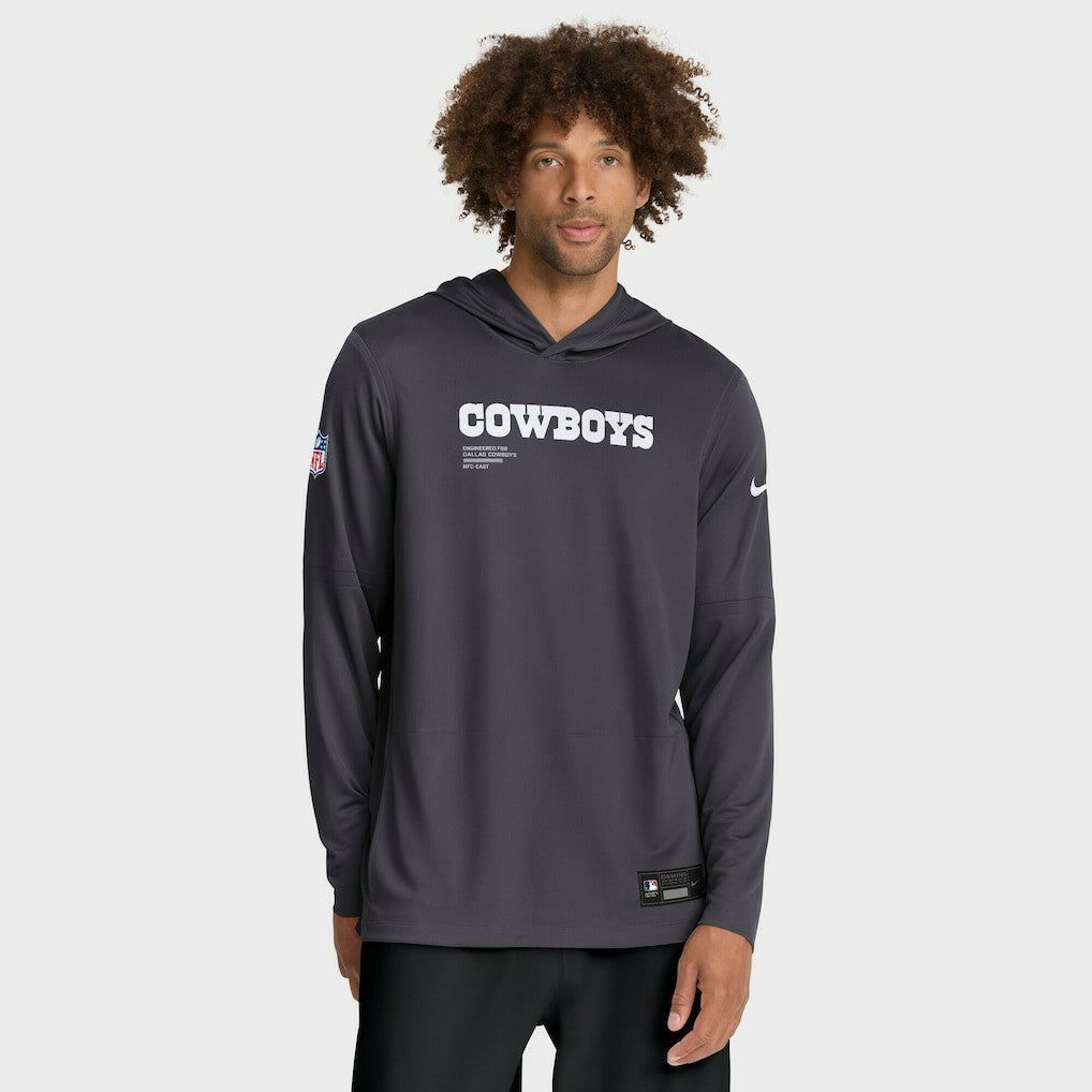 Dallas Cowboys Nike Sideline Pure Fury Performance Long Sleeve Hoodie T-Shirt