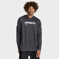 Dallas Cowboys Nike Sideline Pure Fury Performance Long Sleeve Hoodie T-Shirt