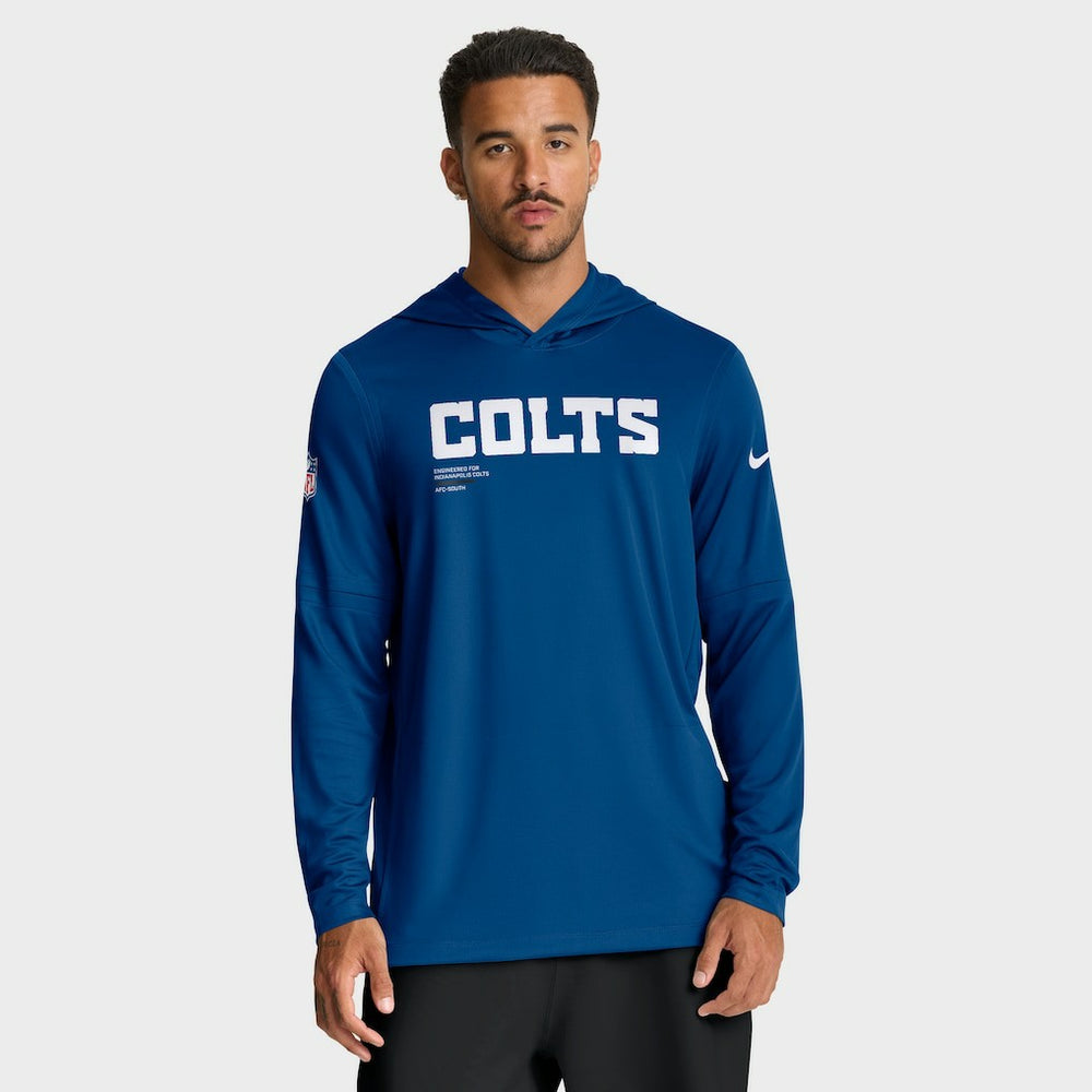 Indianapolis Colts Nike Sideline Pure Fury Performance Long Sleeve Hoodie T-Shirt
