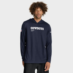 Dallas Cowboys Nike Sideline Pure Fury Performance Long Sleeve Hoodie T-Shirt