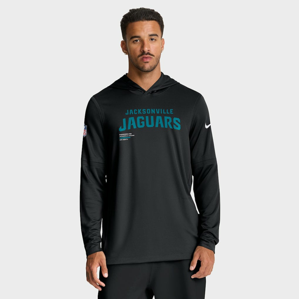 Jacksonville Jaguars Nike Sideline Pure Fury Performance Long Sleeve Hoodie T-Shirt