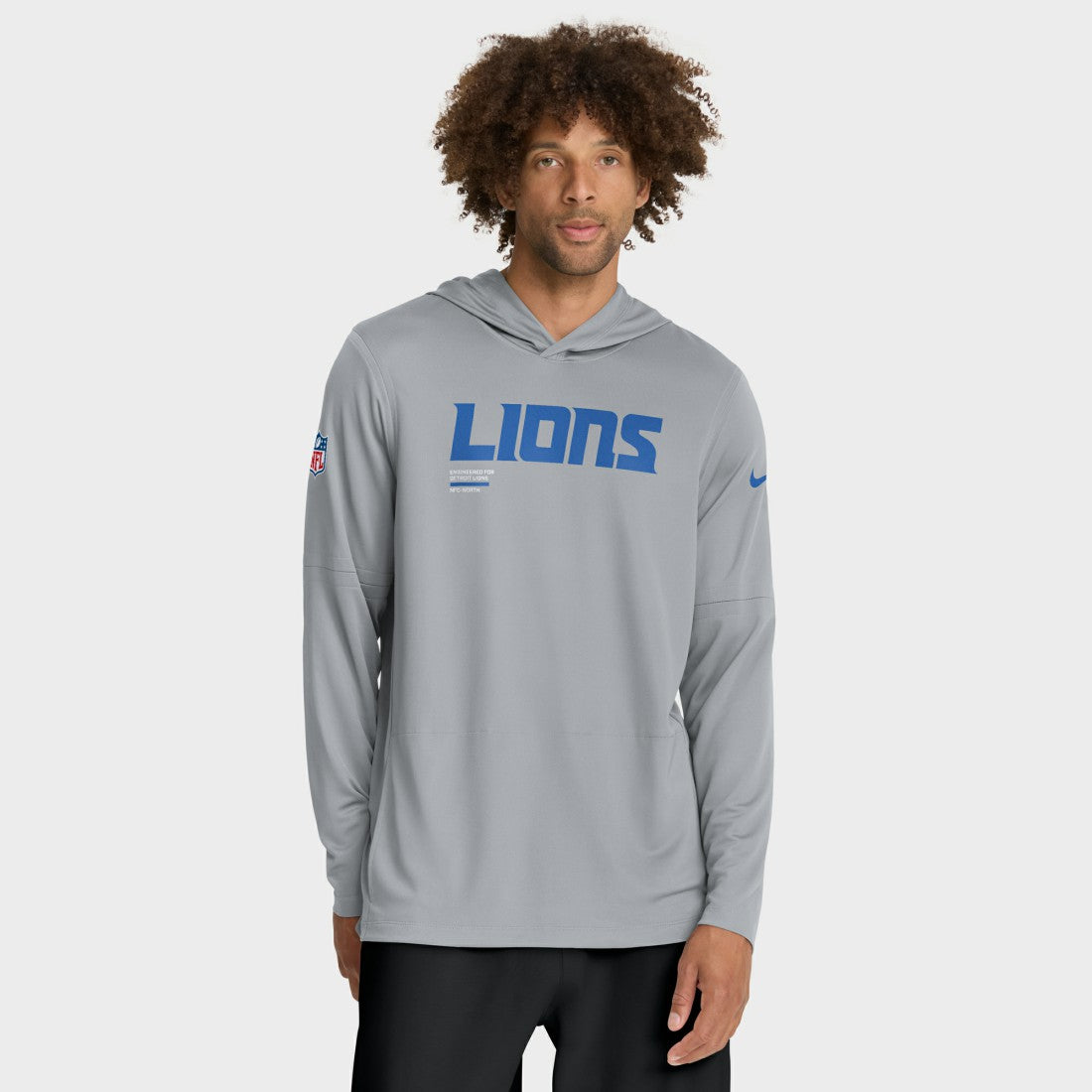 Detroit Lions Nike Sideline Pure Fury Performance Long Sleeve Hoodie T-Shirt