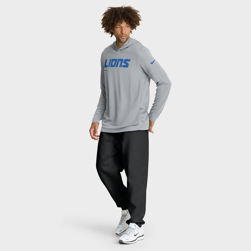 Detroit Lions Nike Sideline Pure Fury Performance Long Sleeve Hoodie T-Shirt