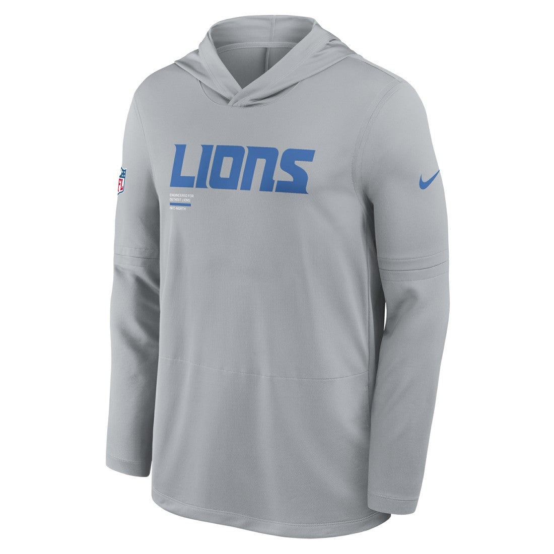 Detroit Lions Nike Sideline Pure Fury Performance Long Sleeve Hoodie T-Shirt