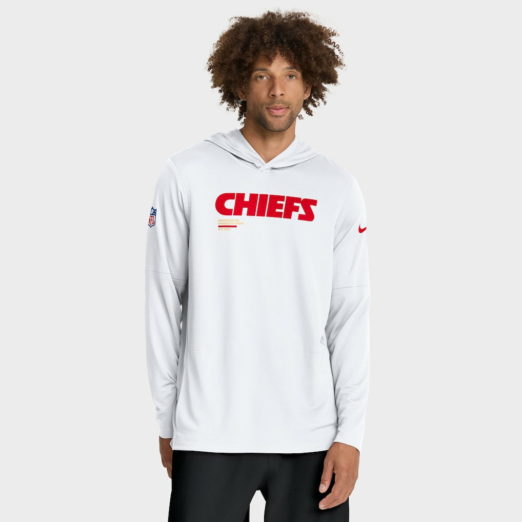 Kansas City Chiefs Nike Sideline Pure Fury Performance Long Sleeve Hoodie T-Shirt