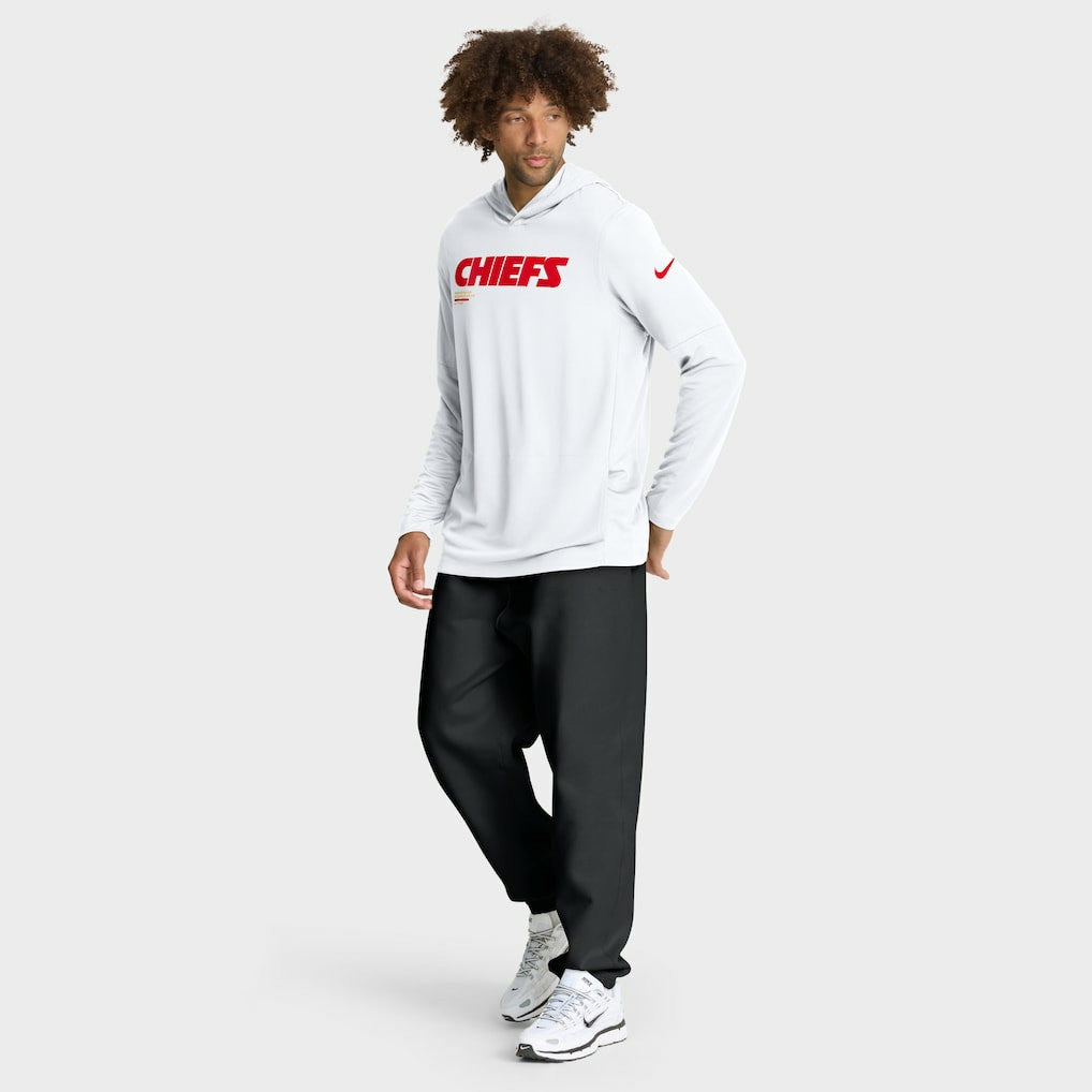 Kansas City Chiefs Nike Sideline Pure Fury Performance Long Sleeve Hoodie T-Shirt