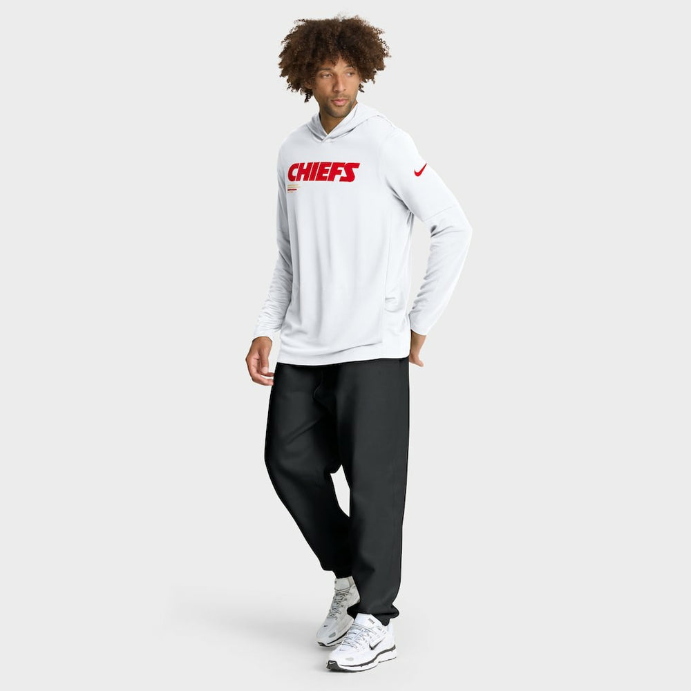 Kansas City Chiefs Nike Sideline Pure Fury Performance Long Sleeve Hoodie T-Shirt