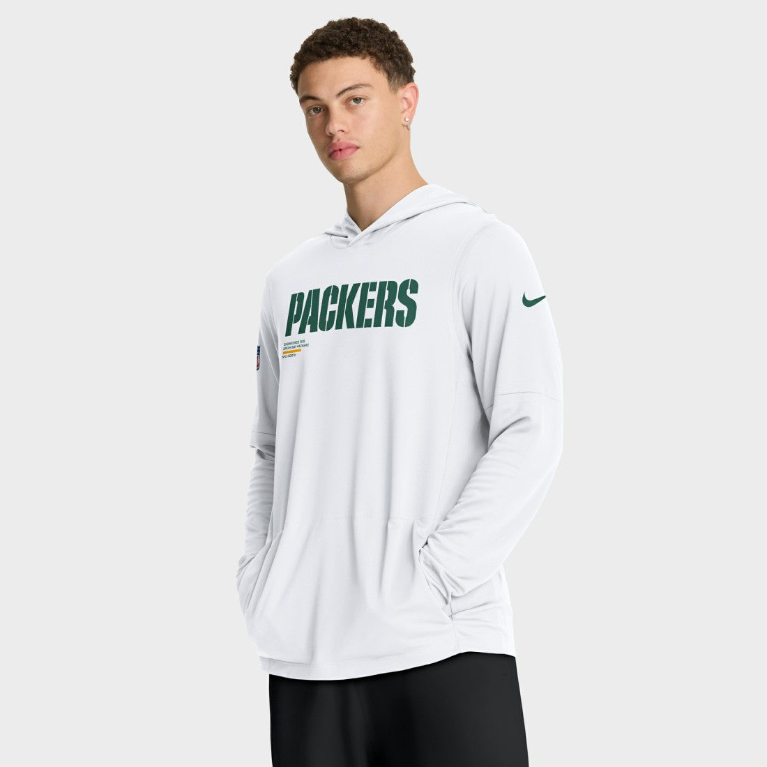 Green Bay Packers Nike Sideline Pure Fury Performance Long Sleeve Hoodie T-Shirt