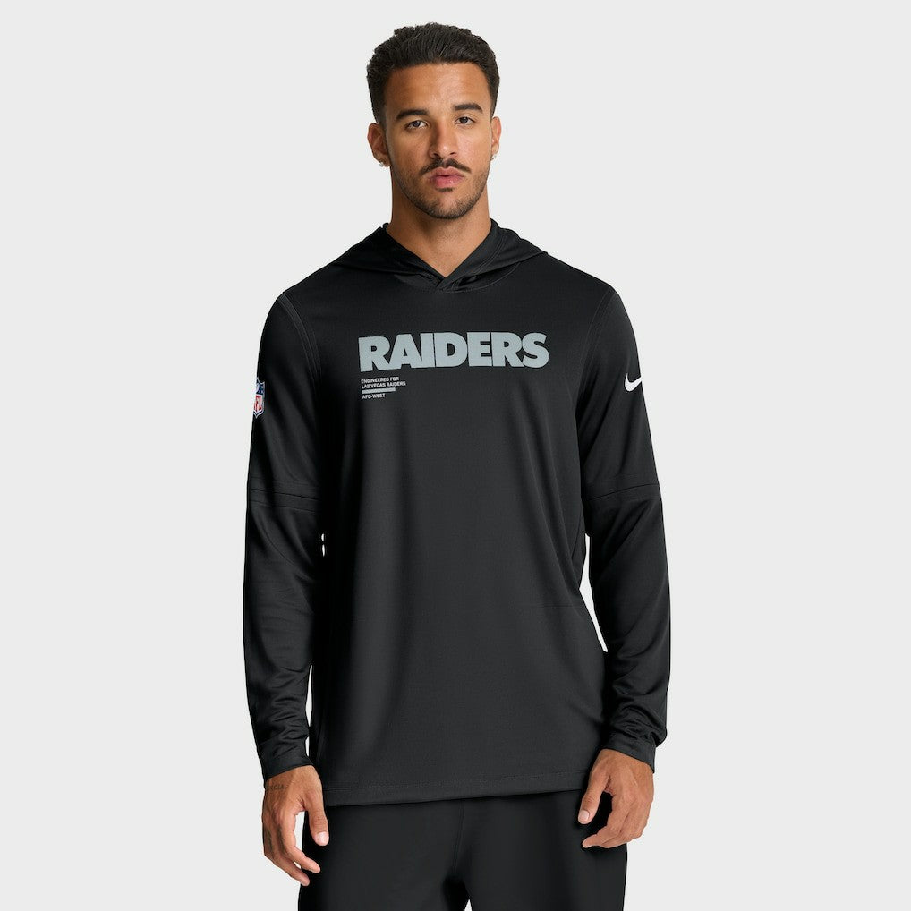 Las Vegas Raiders Nike Sideline Pure Fury Performance Long Sleeve Hoodie T-Shirt