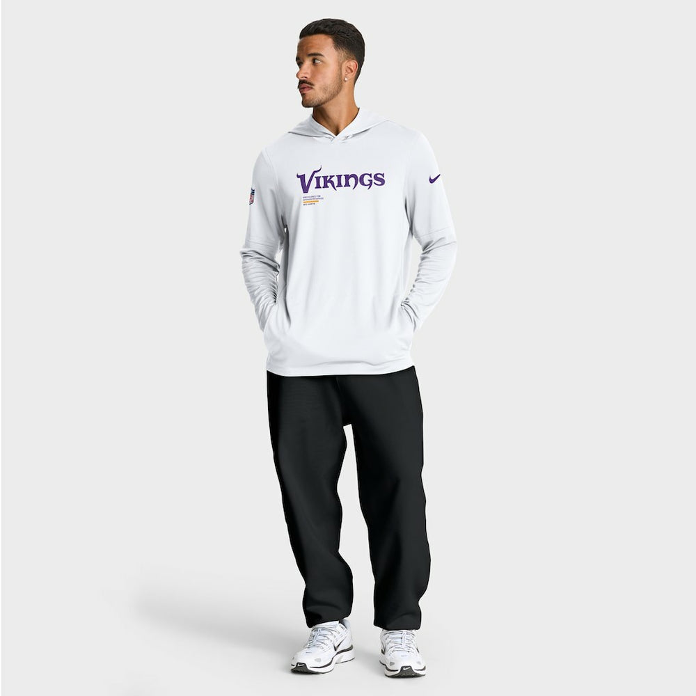 Minnesota Vikings Nike Sideline Pure Fury Performance Long Sleeve Hoodie T-Shirt