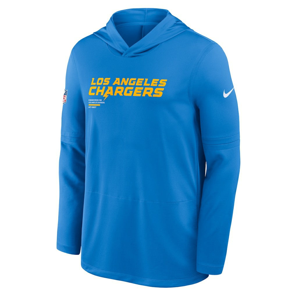 Los Angeles Chargers Nike Sideline Pure Fury Performance Long Sleeve Hoodie T-Shirt