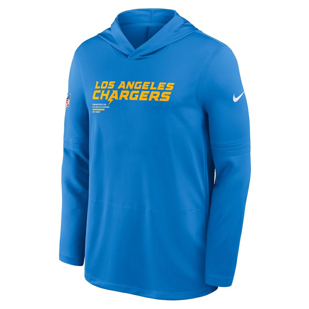 Los Angeles Chargers Nike Sideline Pure Fury Performance Long Sleeve Hoodie T-Shirt