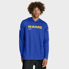 Los Angeles Rams Nike Sideline Pure Fury Performance Long Sleeve Hoodie T-Shirt