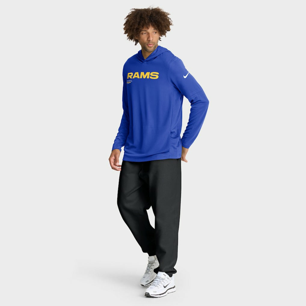 Los Angeles Rams Nike Sideline Pure Fury Performance Long Sleeve Hoodie T-Shirt