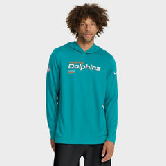 Miami Dolphins Nike Sideline Pure Fury Performance Long Sleeve Hoodie T-Shirt