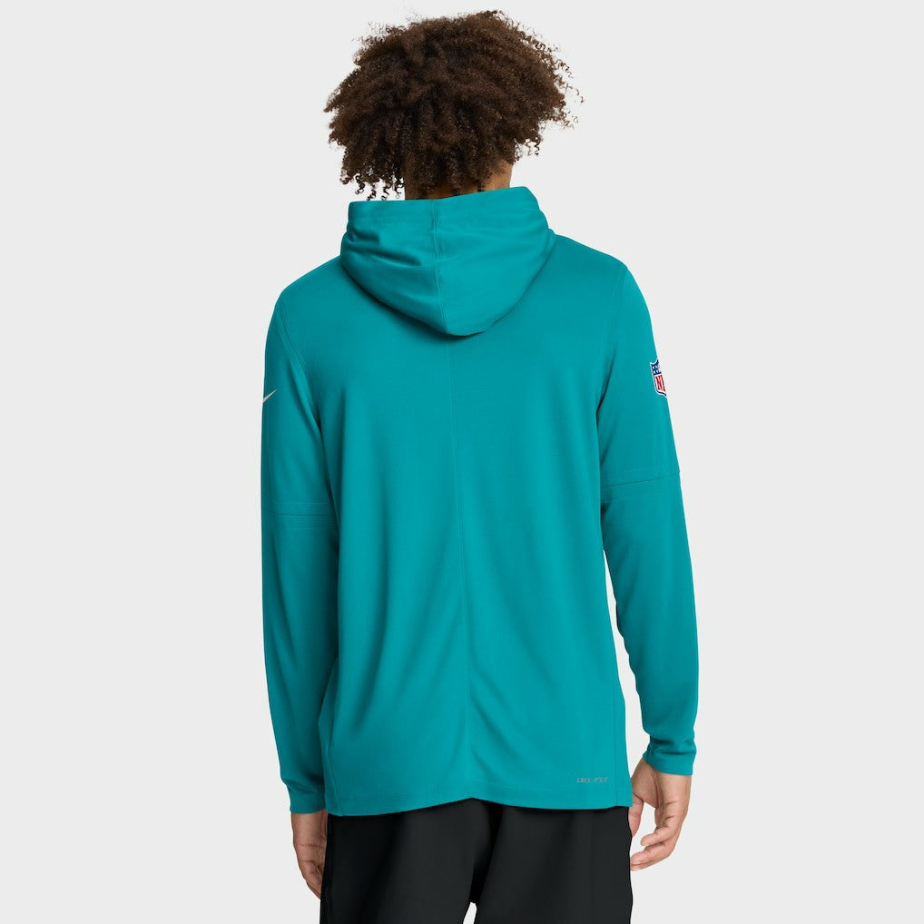 Miami Dolphins Nike Sideline Pure Fury Performance Long Sleeve Hoodie T-Shirt