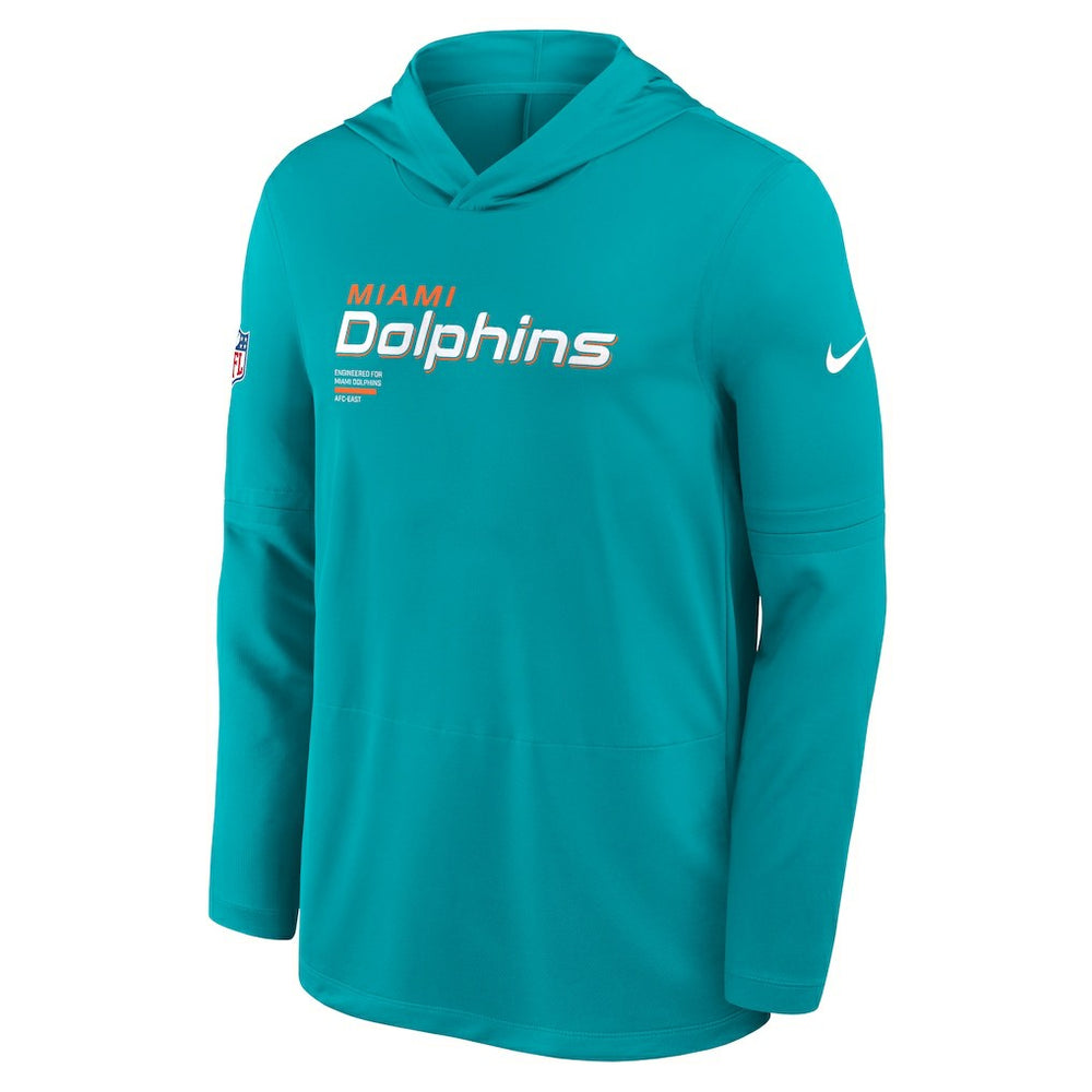 Miami Dolphins Nike Sideline Pure Fury Performance Long Sleeve Hoodie T-Shirt
