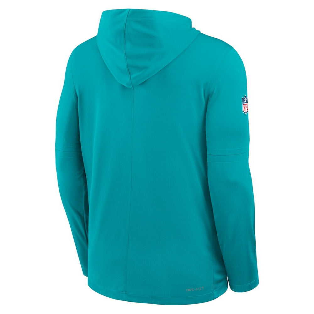 Miami Dolphins Nike Sideline Pure Fury Performance Long Sleeve Hoodie T-Shirt