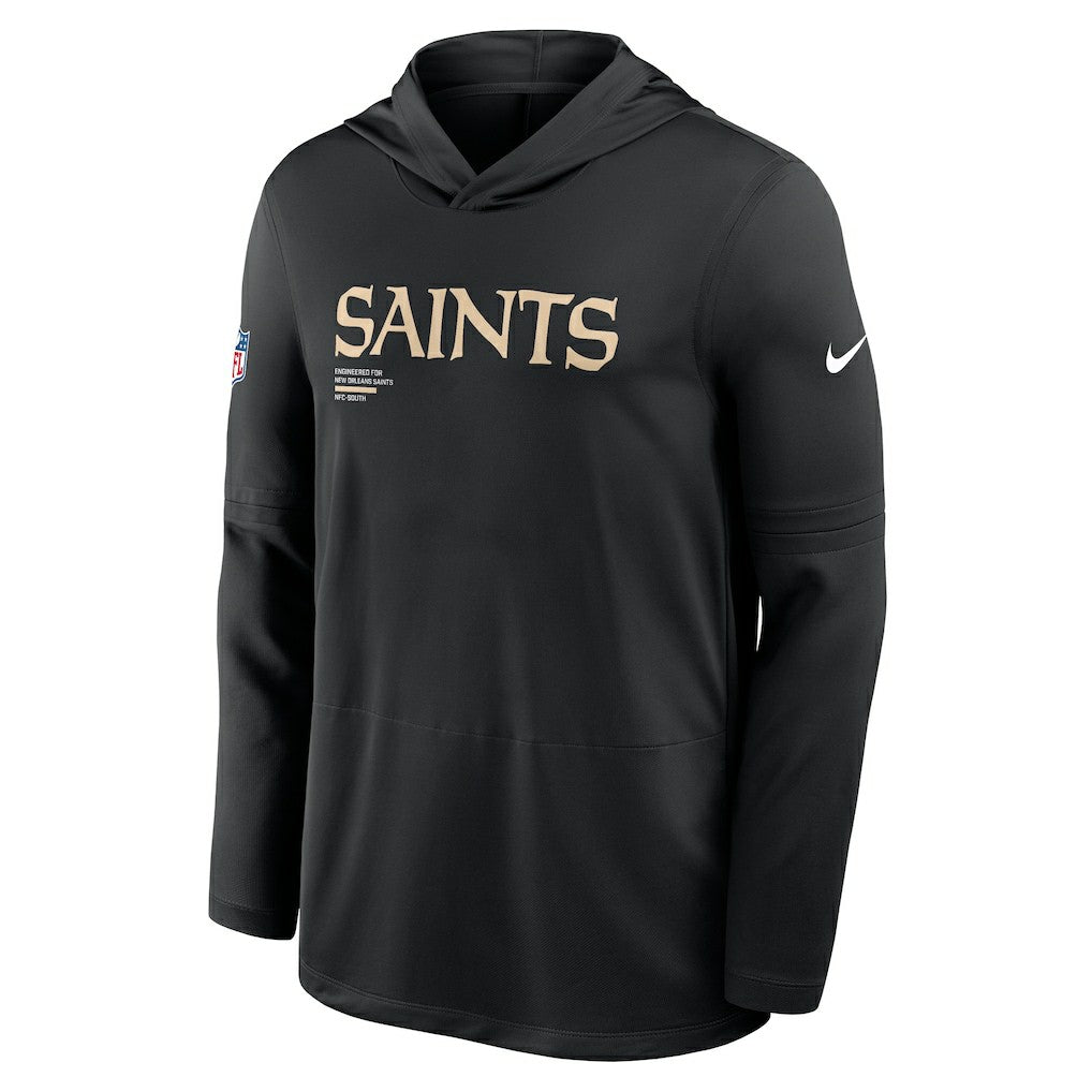 New Orleans Saints Nike Sideline Pure Fury Performance Long Sleeve Hoodie T-Shirt