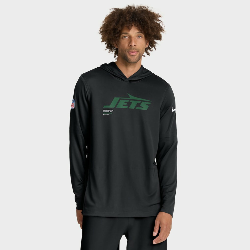 New York Jets Nike Sideline Pure Fury Performance Long Sleeve Hoodie T-Shirt