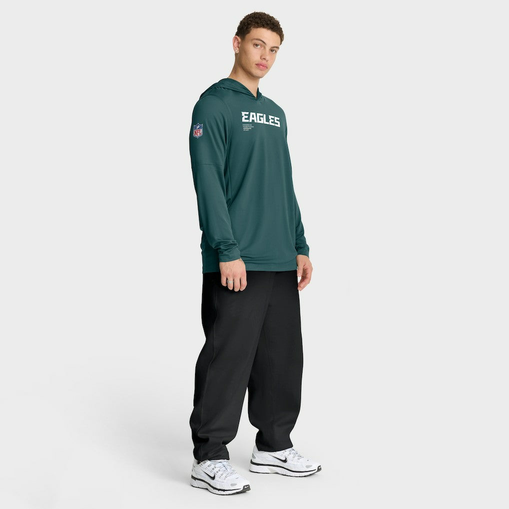 Philadelphia Eagles Nike Sideline Pure Fury Performance Long Sleeve Hoodie T-Shirt