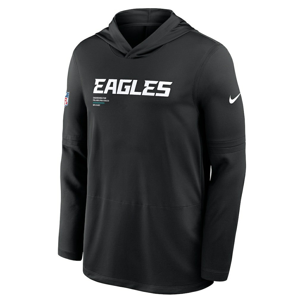 Philadelphia Eagles Nike Sideline Pure Fury Performance Long Sleeve Hoodie T-Shirt