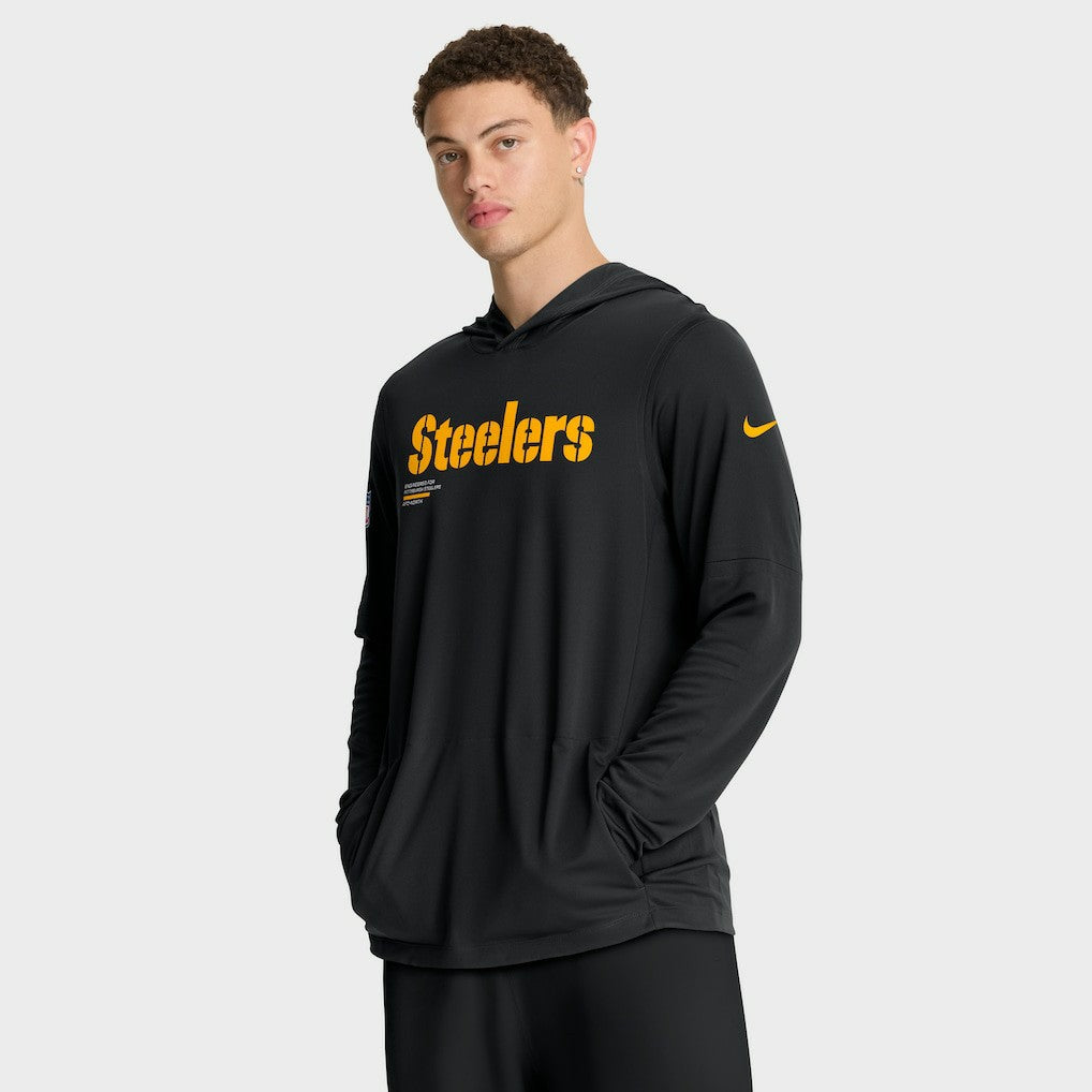 Pittsburgh Steelers Nike Sideline Pure Fury Performance Long Sleeve Hoodie T-Shirt