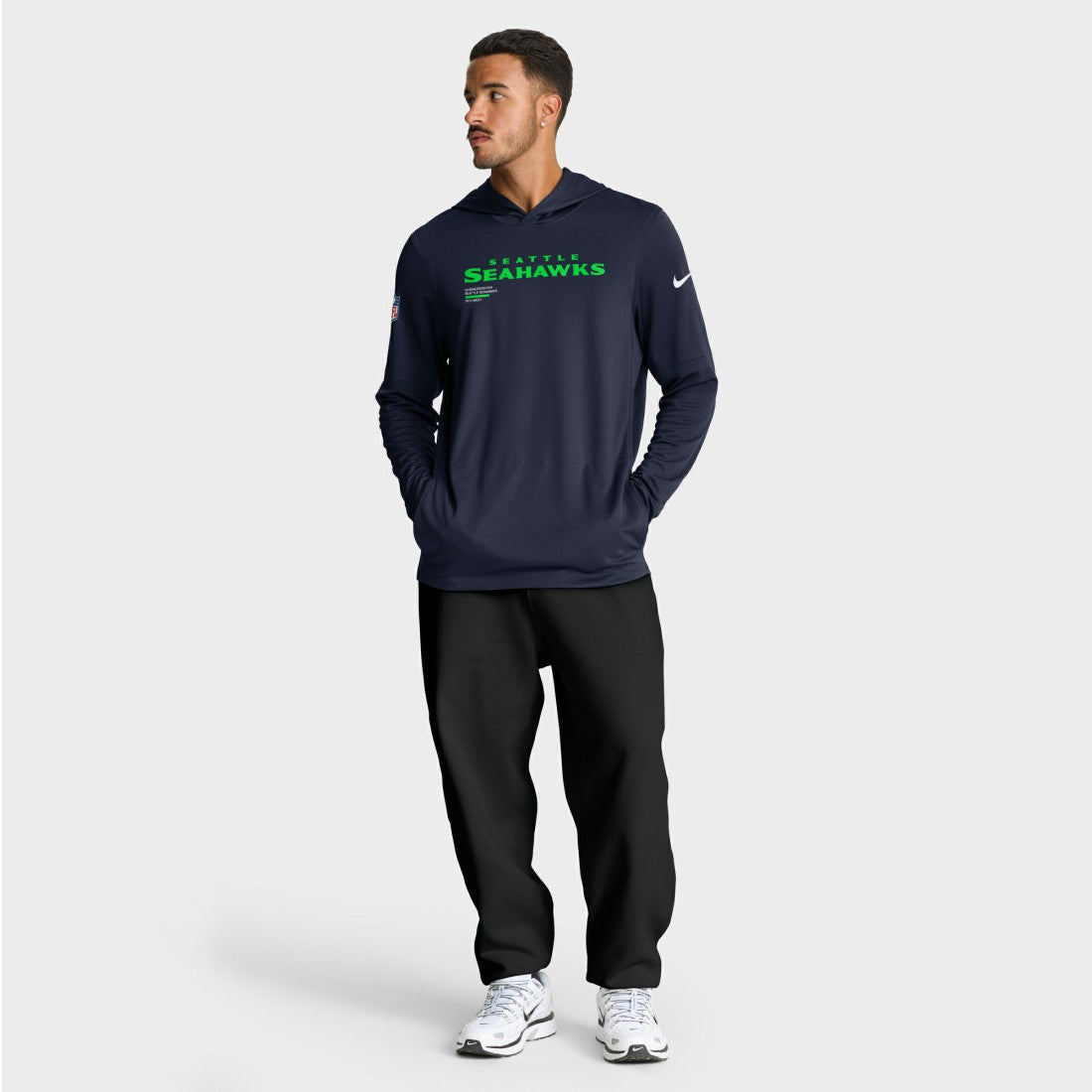 Seattle Seahawks Nike Sideline Pure Fury Performance Long Sleeve Hoodie T-Shirt