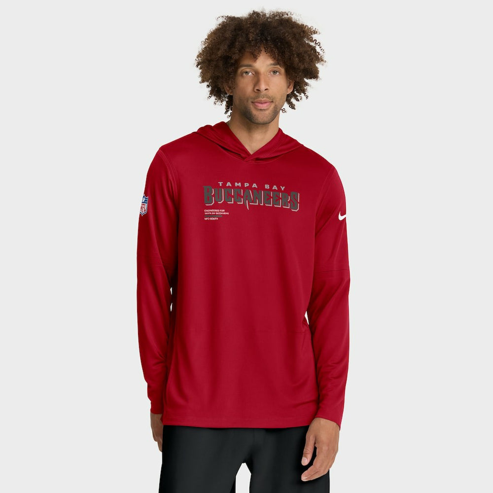Tampa Bay Buccaneers Nike Sideline Pure Fury Performance Long Sleeve Hoodie T-Shirt