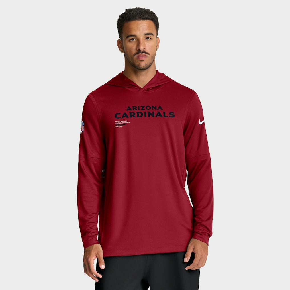Arizona Cardinals Nike Sideline Pure Fury Performance Long Sleeve Hoodie T-Shirt