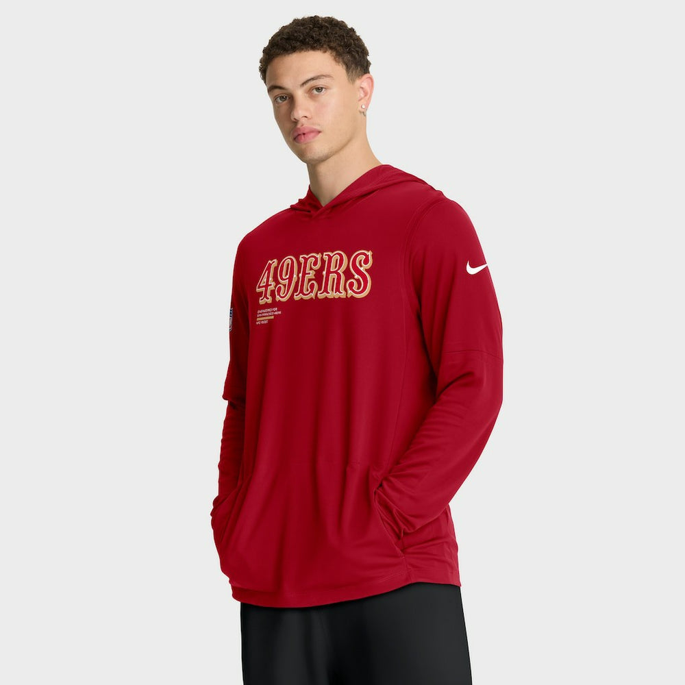 San Francisco 49ers Nike Sideline Pure Fury Performance Long Sleeve Hoodie T-Shirt
