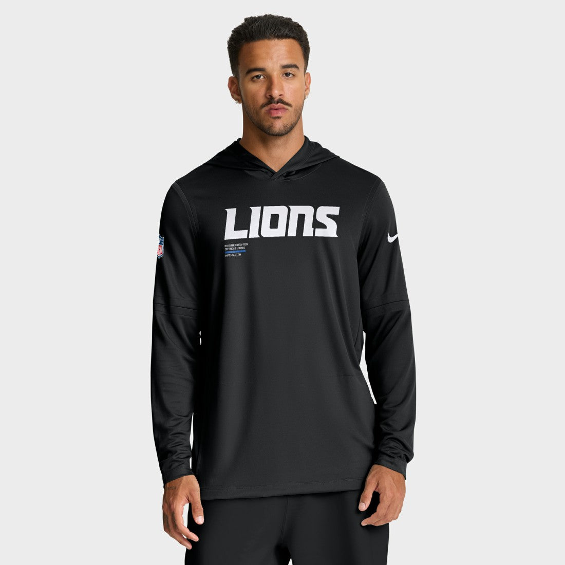 Detroit Lions Nike Sideline Pure Fury Performance Long Sleeve Hoodie T-Shirt