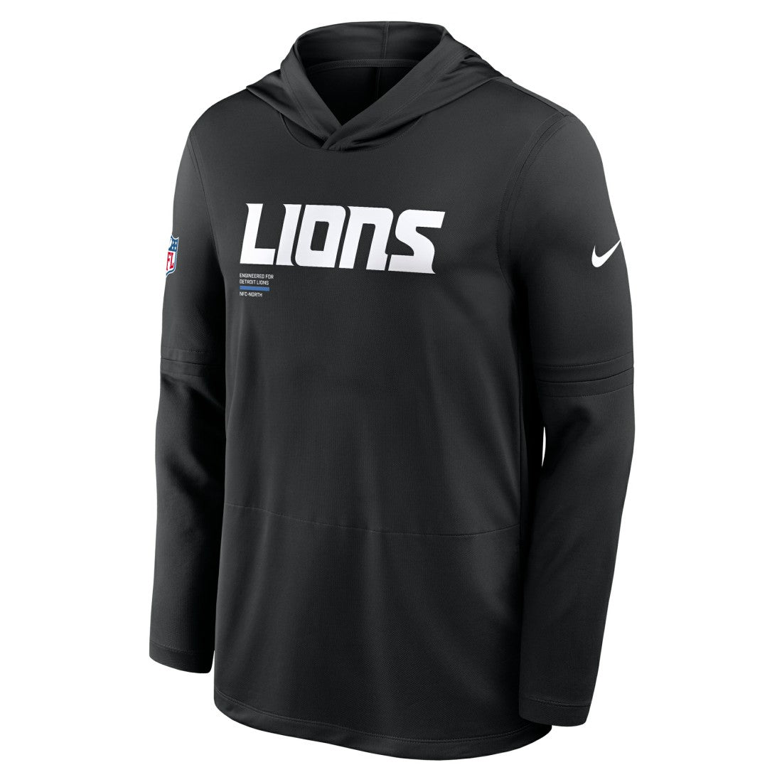 Detroit Lions Nike Sideline Pure Fury Performance Long Sleeve Hoodie T-Shirt