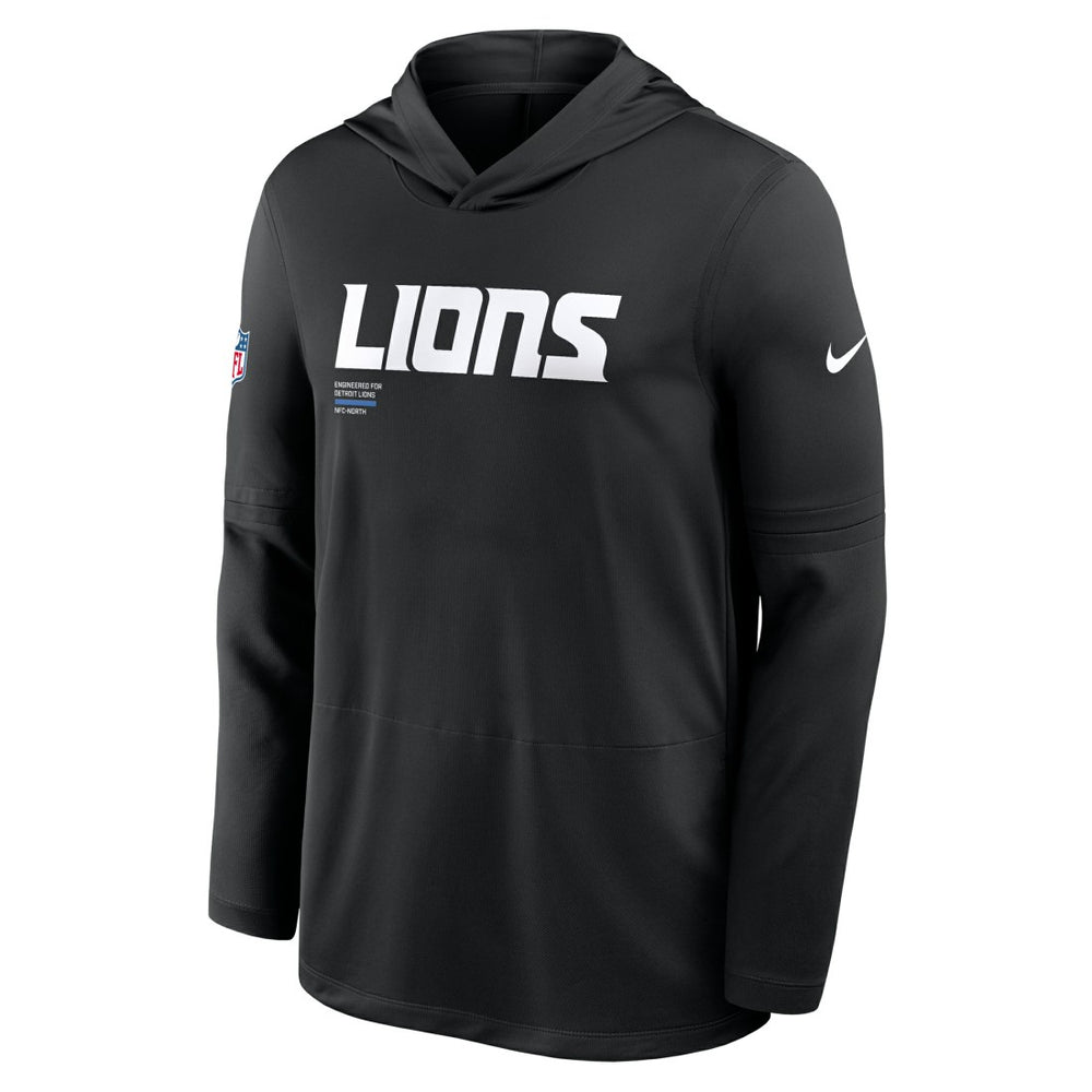 Detroit Lions Nike Sideline Pure Fury Performance Long Sleeve Hoodie T-Shirt