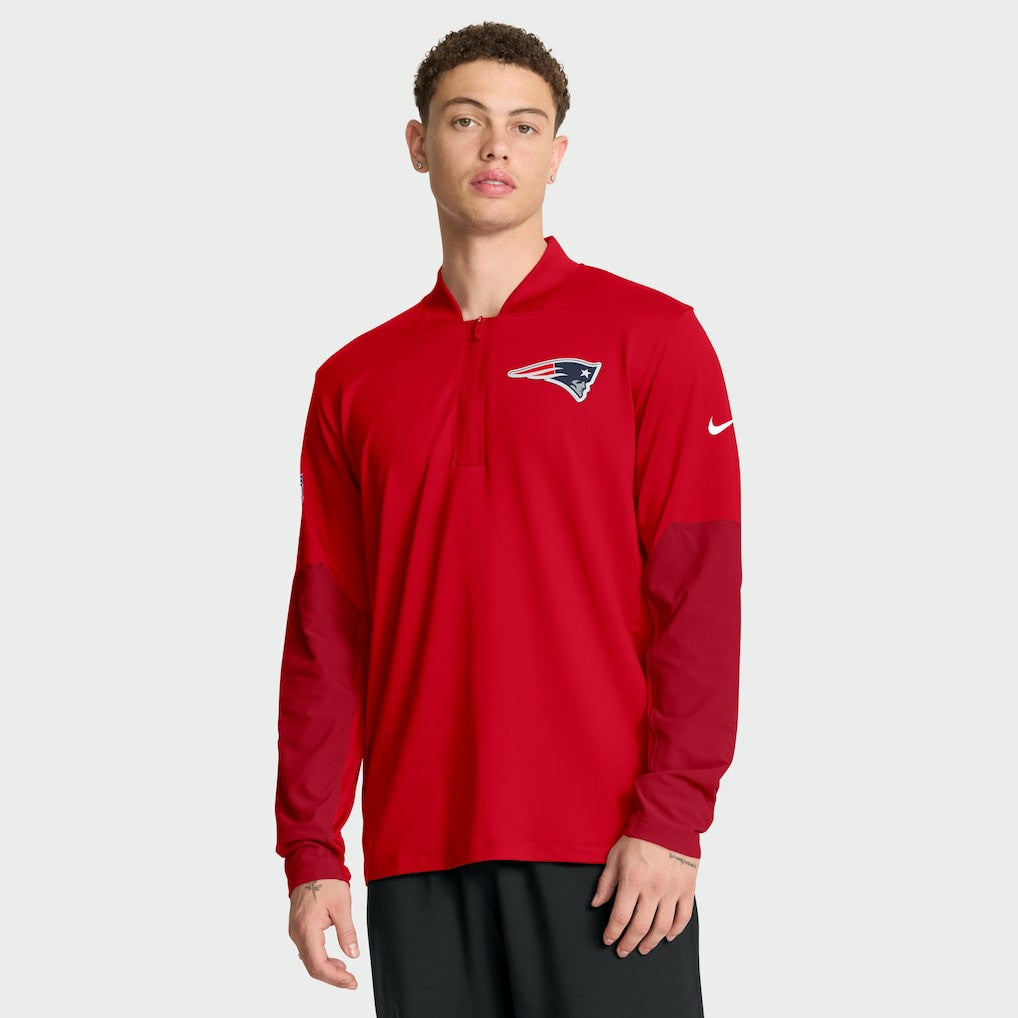 New England Patriots Nike Sideline Dri-FIT Half-Zip Pullover