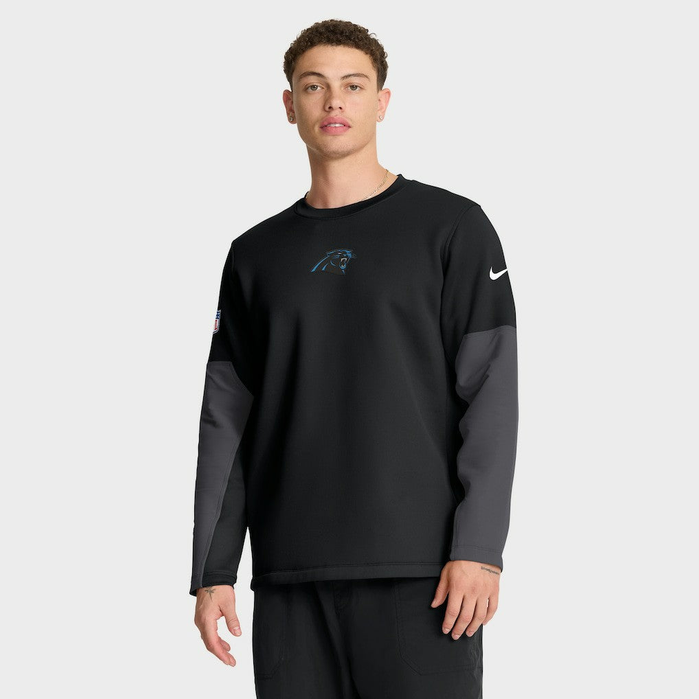 Carolina Panthers Nike Sideline Coach Therma-FIT Long Sleeve T-Shirt