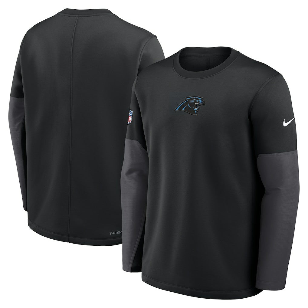 Carolina Panthers Nike Sideline Coach Therma-FIT Long Sleeve T-Shirt