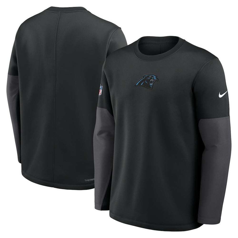 Carolina Panthers Nike Sideline Coach Therma-FIT Long Sleeve T-Shirt